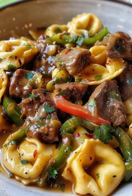 Cheesesteak Tortellini in Rich Provolone Sauce