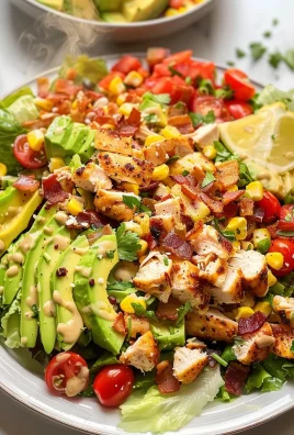 Chicken Bacon Avocado Chopped Salad with Lemon Vinaigrette