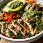 Chimichurri Grilled Chicken Bowl with Garlic Sauce