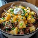 Crockpot Loaded Steak and Potato Bake