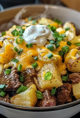 Crockpot Loaded Steak and Potato Bake