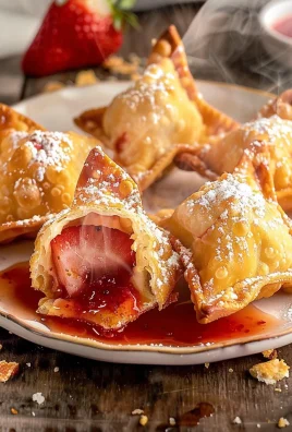 Deep-Fried Strawberry Cheesecake Stuffed Wonton Bites: Irresistibly Crispy!