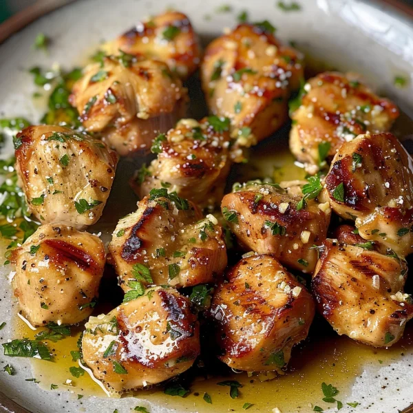 Grilled Chicken Bites with Creamy Garlic Sauce