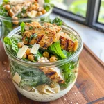 Grilled Chicken Caesar Pasta Salad Jars