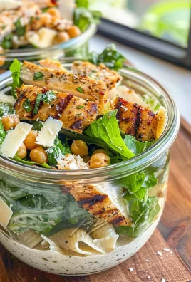 Grilled Chicken Caesar Pasta Salad Jars