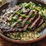 Grilled Skirt Steak with Lemon Herb Couscous Salad