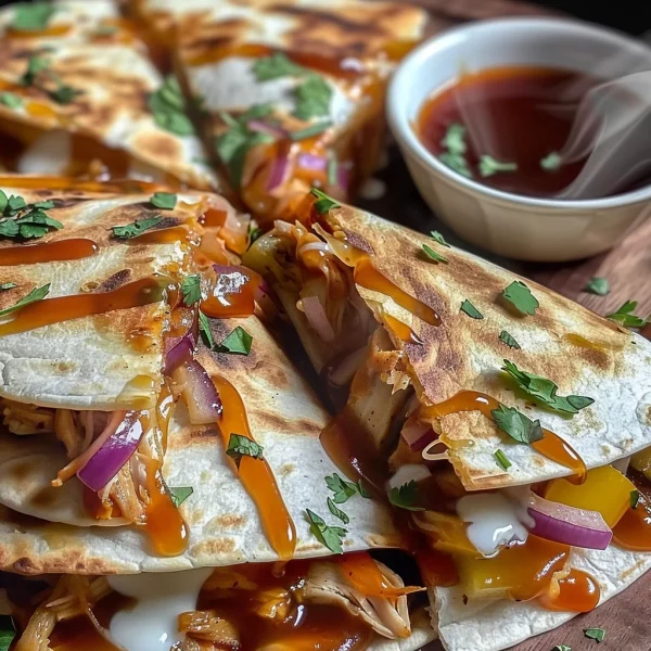Hot Honey BBQ Chicken Quesadillas