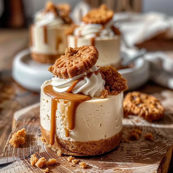 No Bake Mini Biscoff Cheesecakes