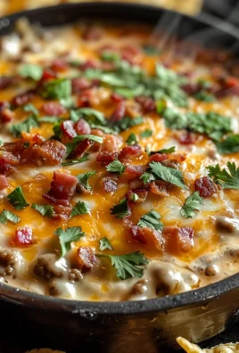 Sizzling Bacon Cheeseburger Queso Dip