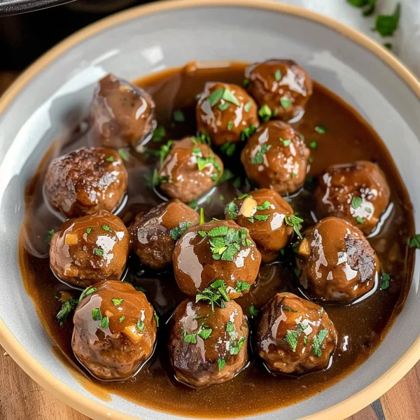 Slow Cooker Salisbury Steak Meatballs (Frozen Meatballs)