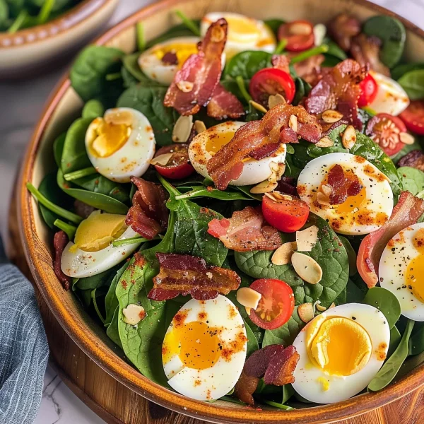 Spinach Salad with Bacon and Eggs