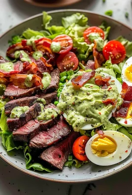 Steak Cobb Salad with Creamy Avocado Dressing {Whole30, Keto}