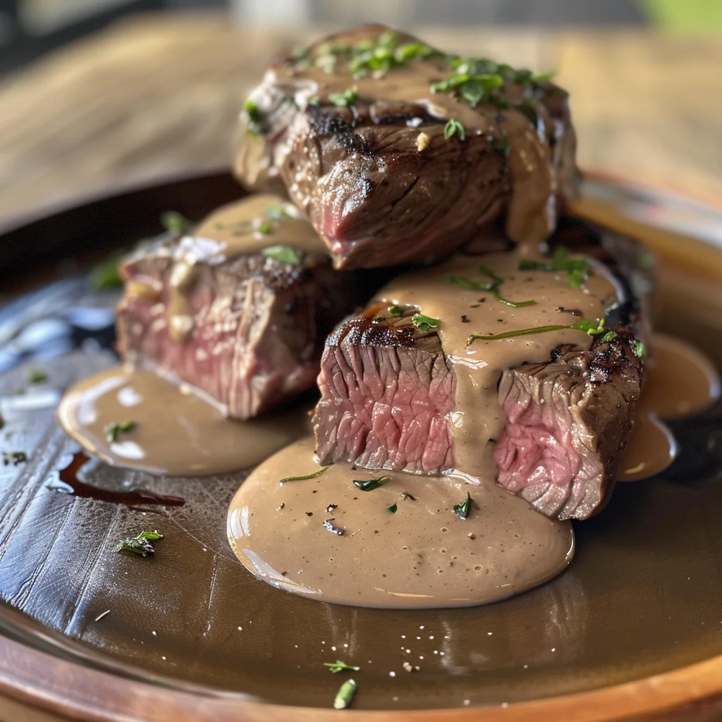 Steak With Haunted Bourbon Garlic Cream Sauce image 4