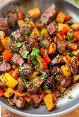 Whole30 Steak Bites with Sweet Potatoes and Peppers