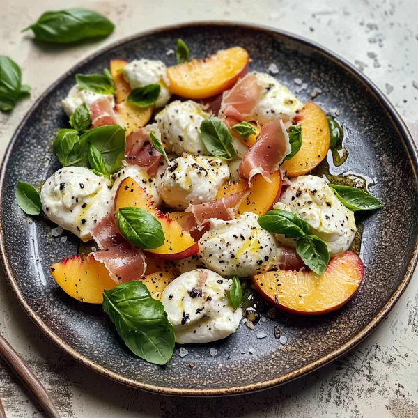 10-Minute Peach & Burrata Salad