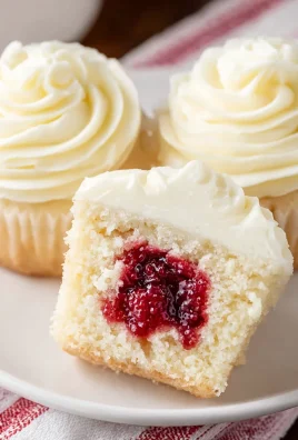 Almond Wedding Cake Cupcakes with Raspberry Filling