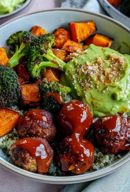 Barbecue Meatball Bowls with Avocado Goddess Sauce