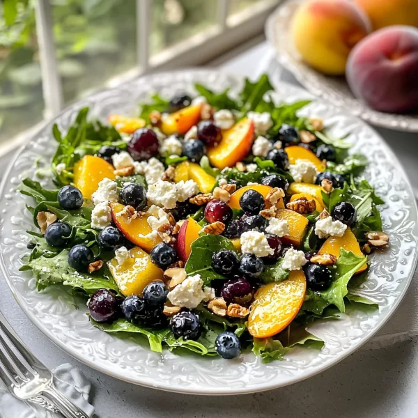 Blueberry Peach Feta Salad