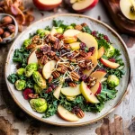 Brussels Sprout, Kale + Apple Salad with Sharp Cheddar + Bacon