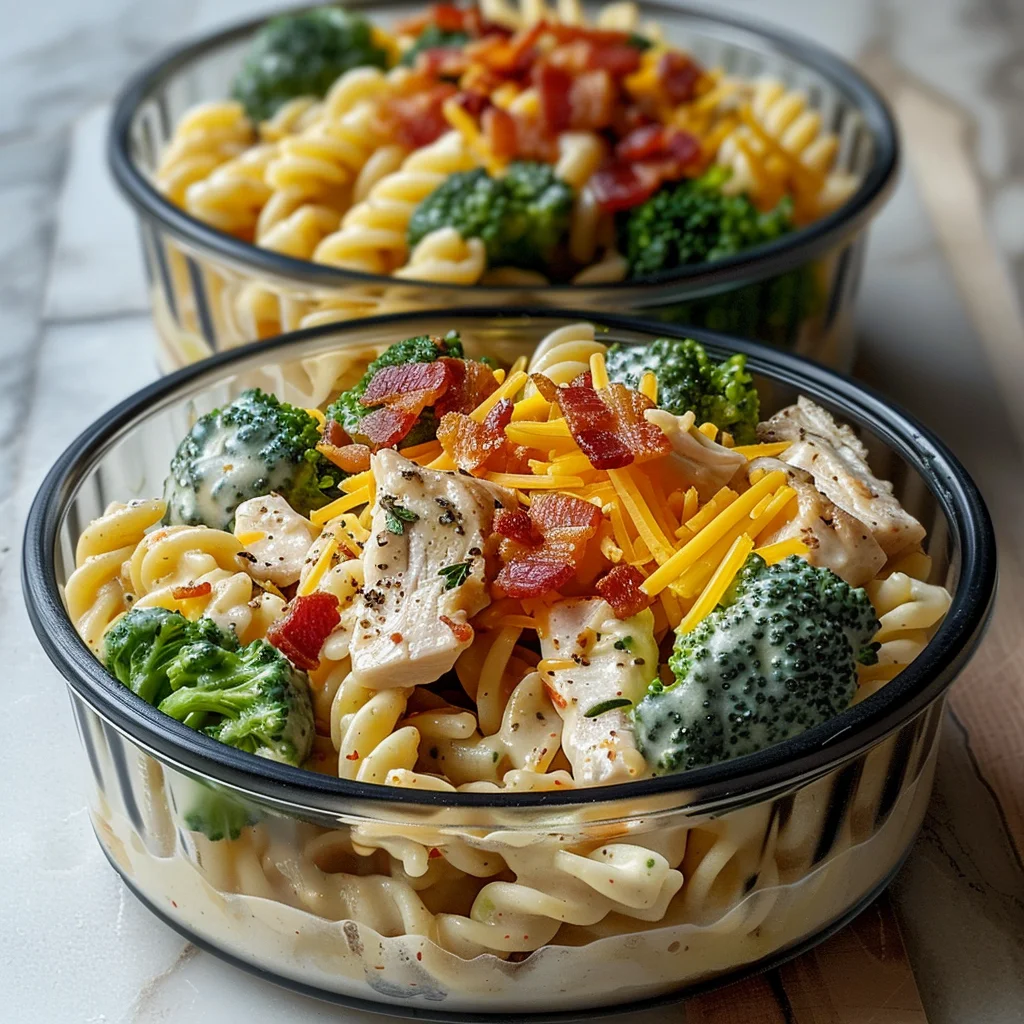 Chicken Bacon Ranch Pasta Meal Prep