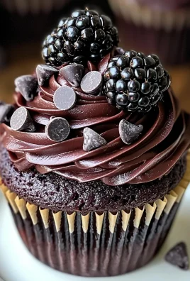 Decadent Dark Chocolate Blackberry Cupcakes