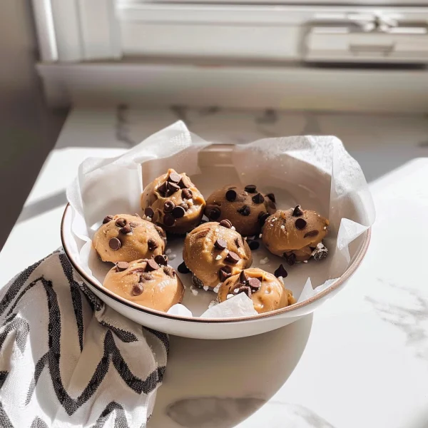 Frozen Greek Yogurt Peanut Butter Bites with Chocolate Chips