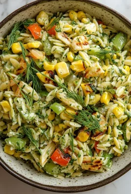 Grilled Corn Orzo Salad with Scallion Dill Dressing