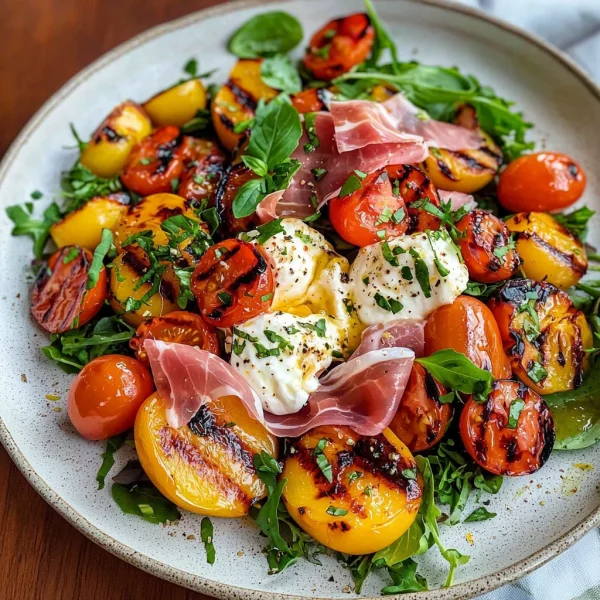 Grilled Nectarine Burrata Prosciutto Salad