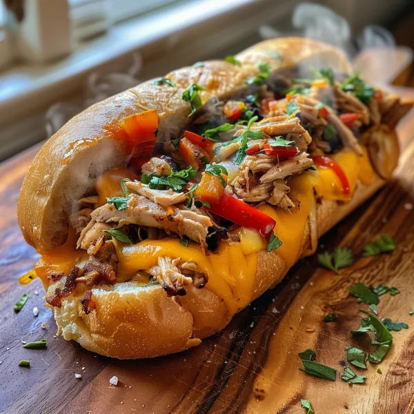 Healthy Crockpot Chicken Philly Cheesesteak Recipe