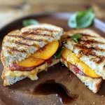 Honey Peach White Cheddar Grilled Cheese Sandwich