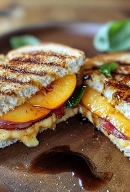 Honey Peach White Cheddar Grilled Cheese Sandwich