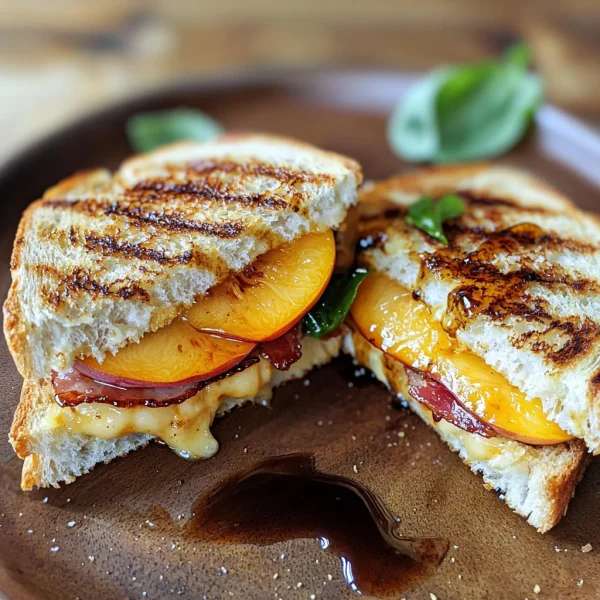 Honey Peach White Cheddar Grilled Cheese Sandwich