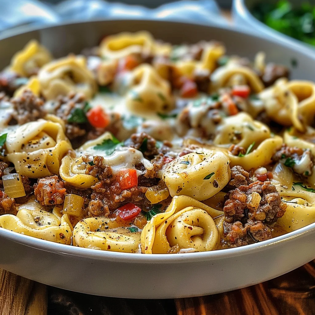 Philly Cheesesteak Tortellini Pasta