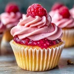 Raspberry Cupcakes with Raspberry Filling and Russian Buttercream