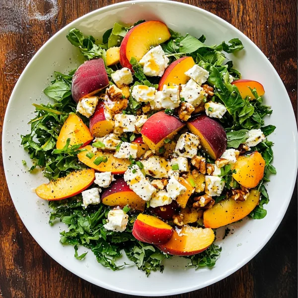 Simple Peach Feta Salad