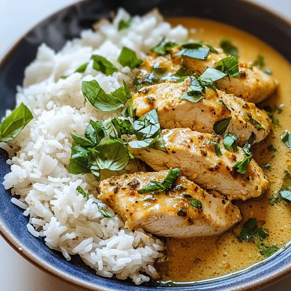 Spiced Coconut Basil Chicken with Rice: A Flavorful Delight