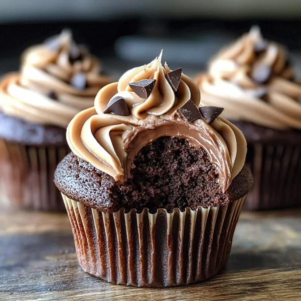 Swirled Chocolate Cupcakes with Creamy Chocolate Filling