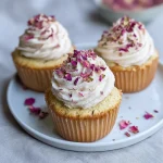 Vegan Cardamom Rose Cupcakes