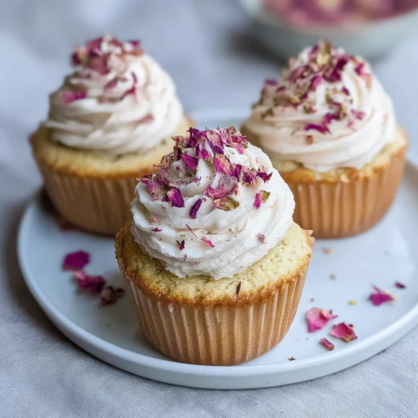 Vegan Cardamom Rose Cupcakes