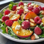 White Peach Raspberry Almond Salad