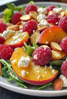 White Peach Raspberry Almond Salad