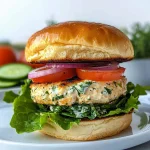 Chicken Burger with Feta Cheese and Spinach