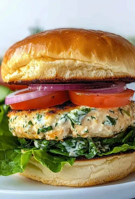 Chicken Burger with Feta Cheese and Spinach